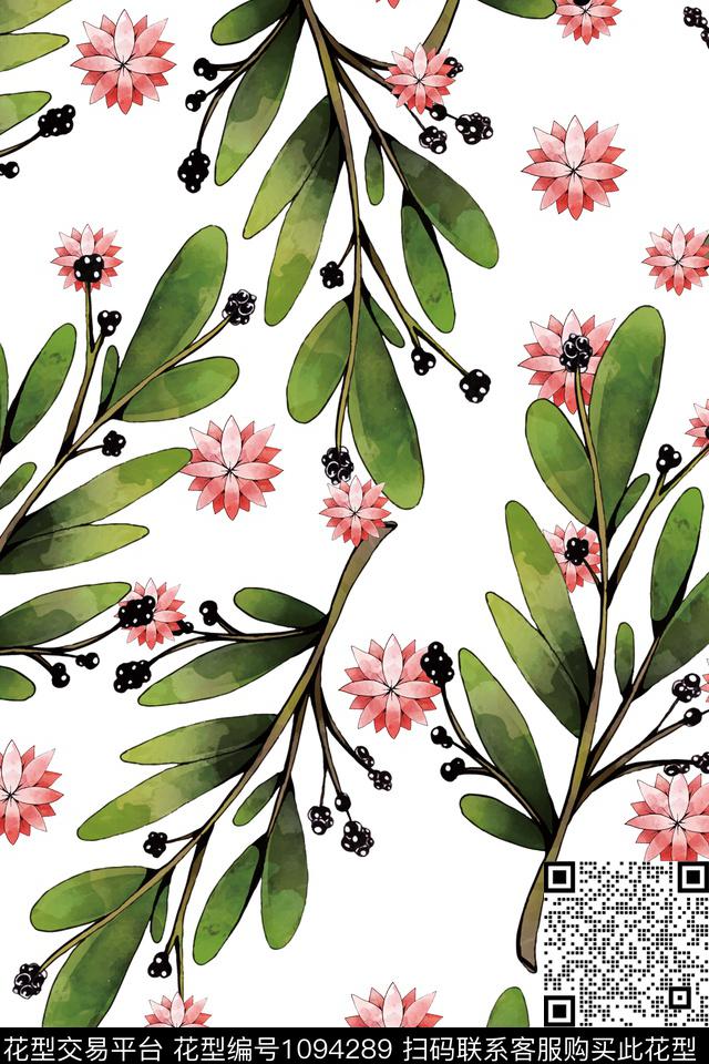 数码华亿平台花卉清爽底花卉数码印花华亿平台下载（图片编号: 1094289） - 瓦栏（Walan）