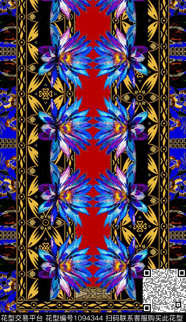 定位花民族风波西米亚数码印花华亿平台下载（图片编号: 1094344） - 瓦栏（Walan）