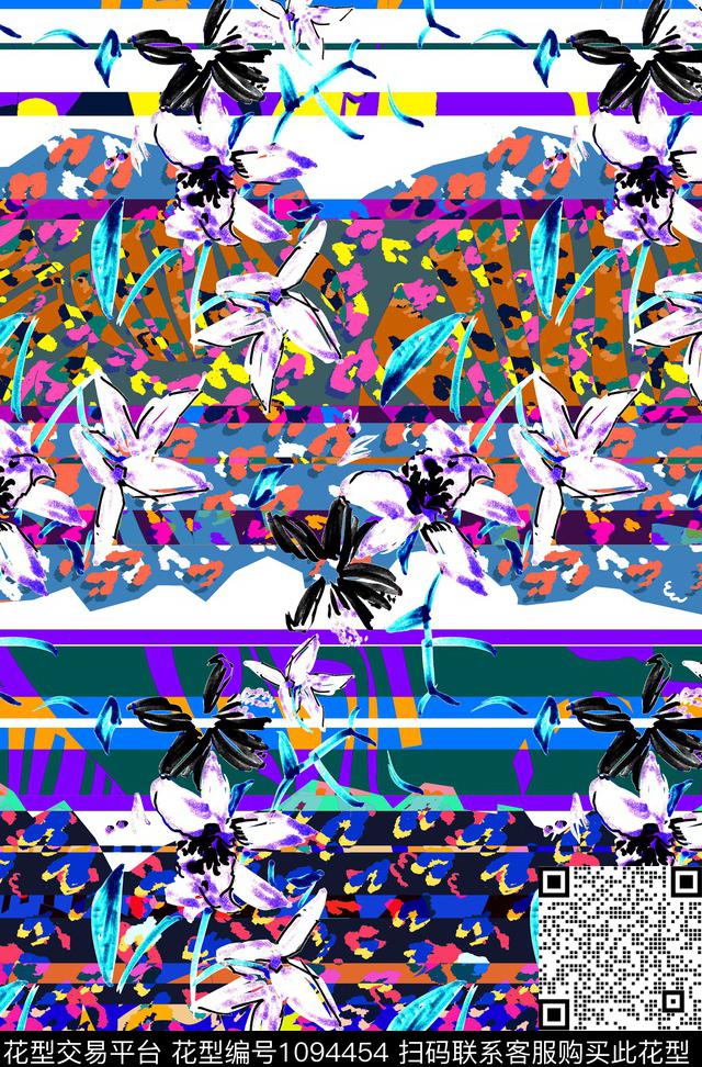 数码华亿平台女装几何花卉数码印花华亿平台下载（图片编号: 1094454） - 瓦栏（Walan）