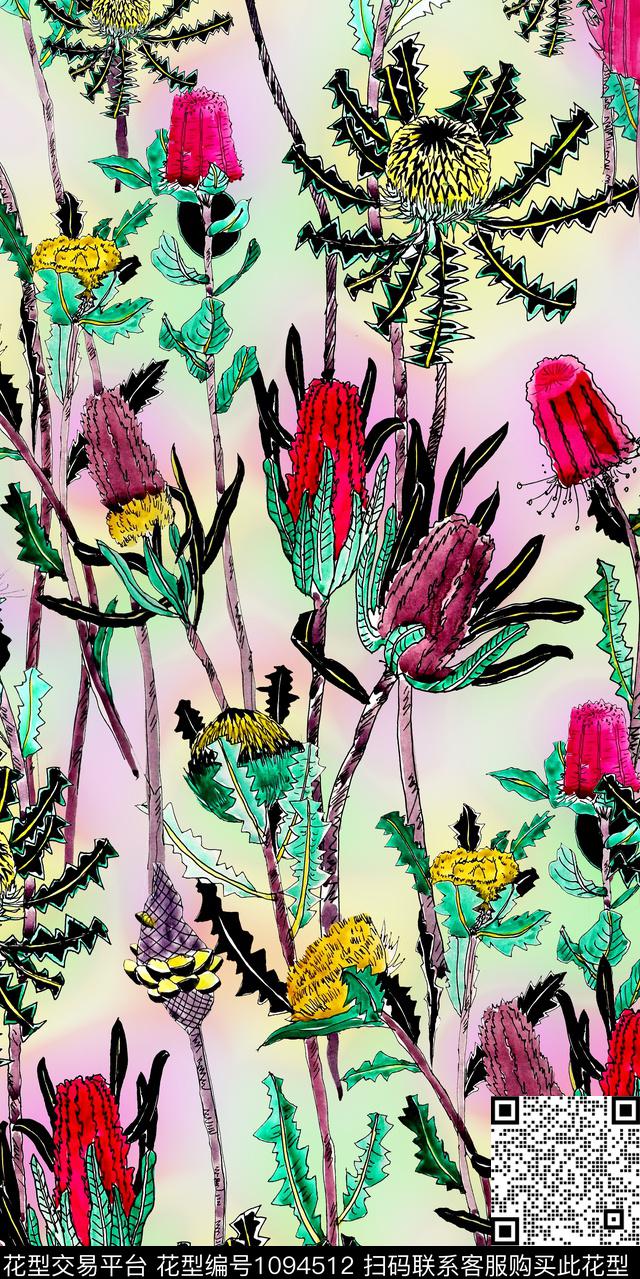 趣味肌理抽象数码印花华亿平台下载（图片编号: 1094512） - 瓦栏（Walan）