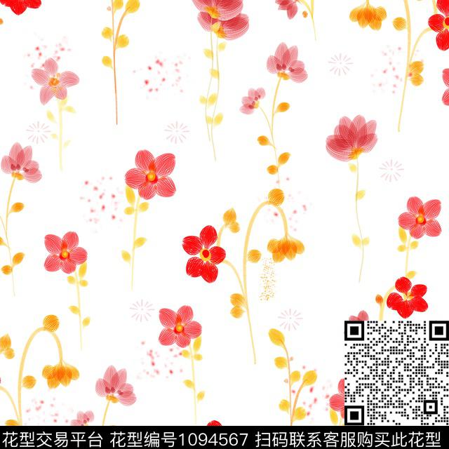 数码华亿平台小碎花春夏华亿平台数码印花华亿平台下载（图片编号: 1094567） - 瓦栏（Walan）