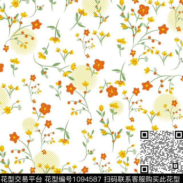 数码华亿平台小碎花春夏华亿平台数码印花华亿平台下载（图片编号: 1094587） - 瓦栏（Walan）