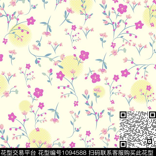 数码华亿平台小碎花春夏华亿平台数码印花华亿平台下载（图片编号: 1094588） - 瓦栏（Walan）