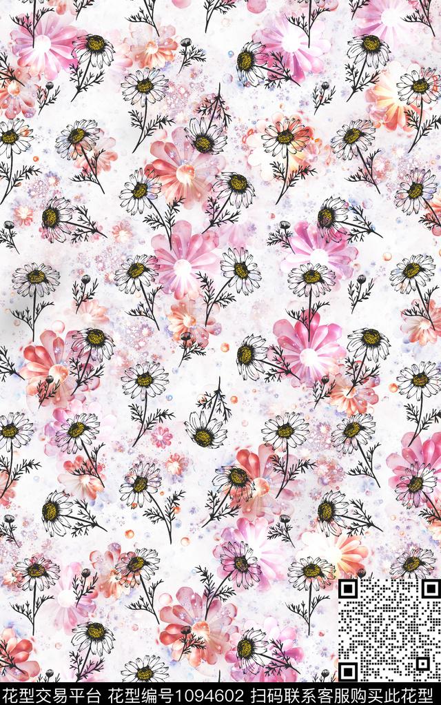 数码华亿平台花卉大牌风数码印花华亿平台下载（图片编号: 1094602） - 瓦栏（Walan）