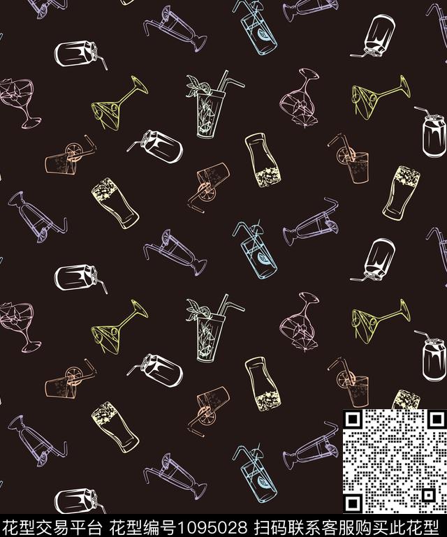 杯子饮料深底传统印花华亿平台下载（图片编号: 1095028） - 瓦栏（Walan）