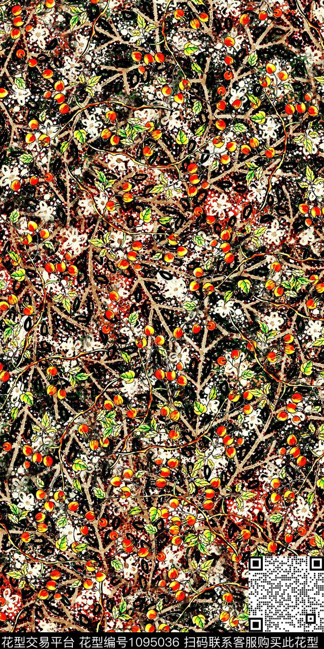 数码华亿平台民族风花卉数码印花华亿平台下载（图片编号: 1095036） - 瓦栏（Walan）