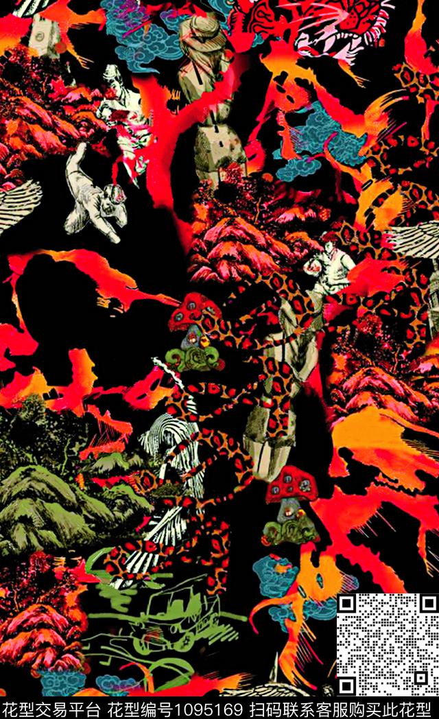 数码华亿平台民族风大牌风数码印花华亿平台下载（图片编号: 1095169） - 瓦栏（Walan）