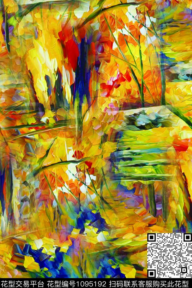 数码华亿平台民族风花卉数码印花华亿平台下载（图片编号: 1095192） - 瓦栏（Walan）