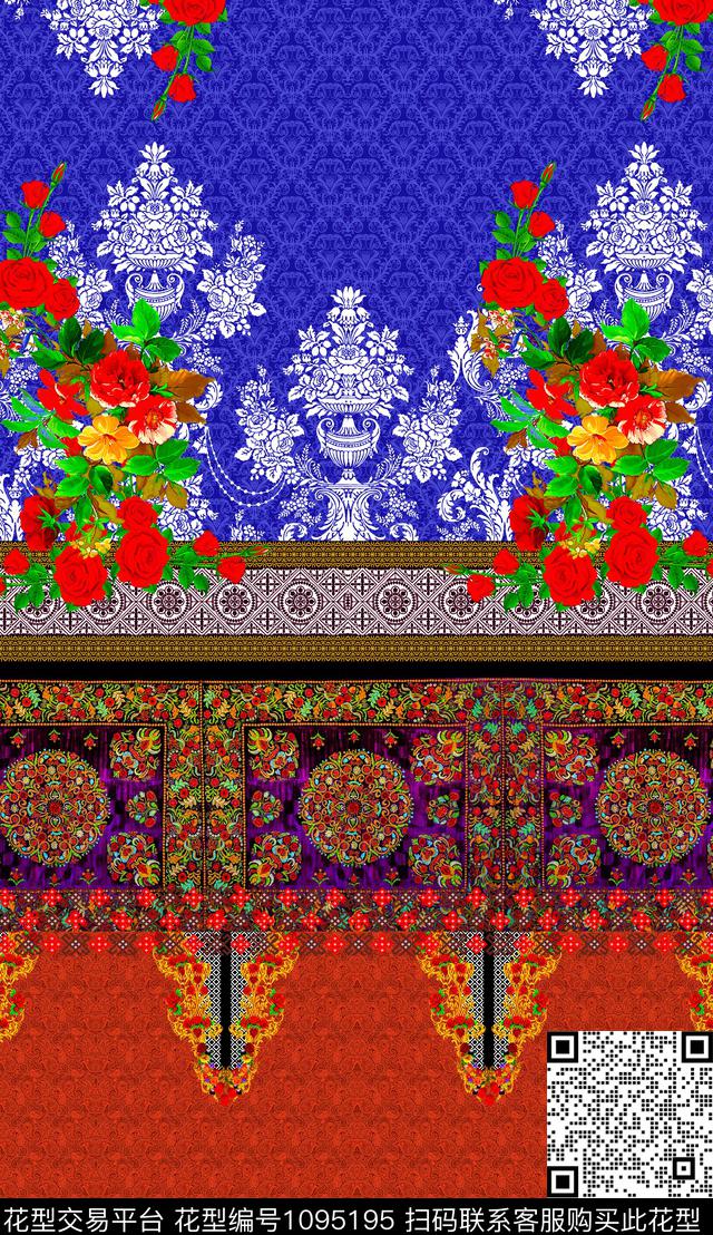 数码华亿平台定位花波西米亚数码印花华亿平台下载（图片编号: 1095195） - 瓦栏（Walan）