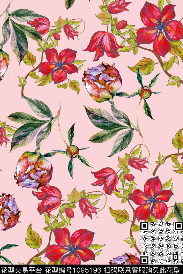数码华亿平台花卉数码印花华亿平台下载（图片编号: 1095196） - 瓦栏（Walan）