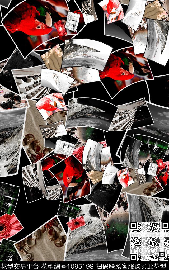 男装风景景观混合拼接数码印花华亿平台下载（图片编号: 1095198） - 瓦栏（Walan）