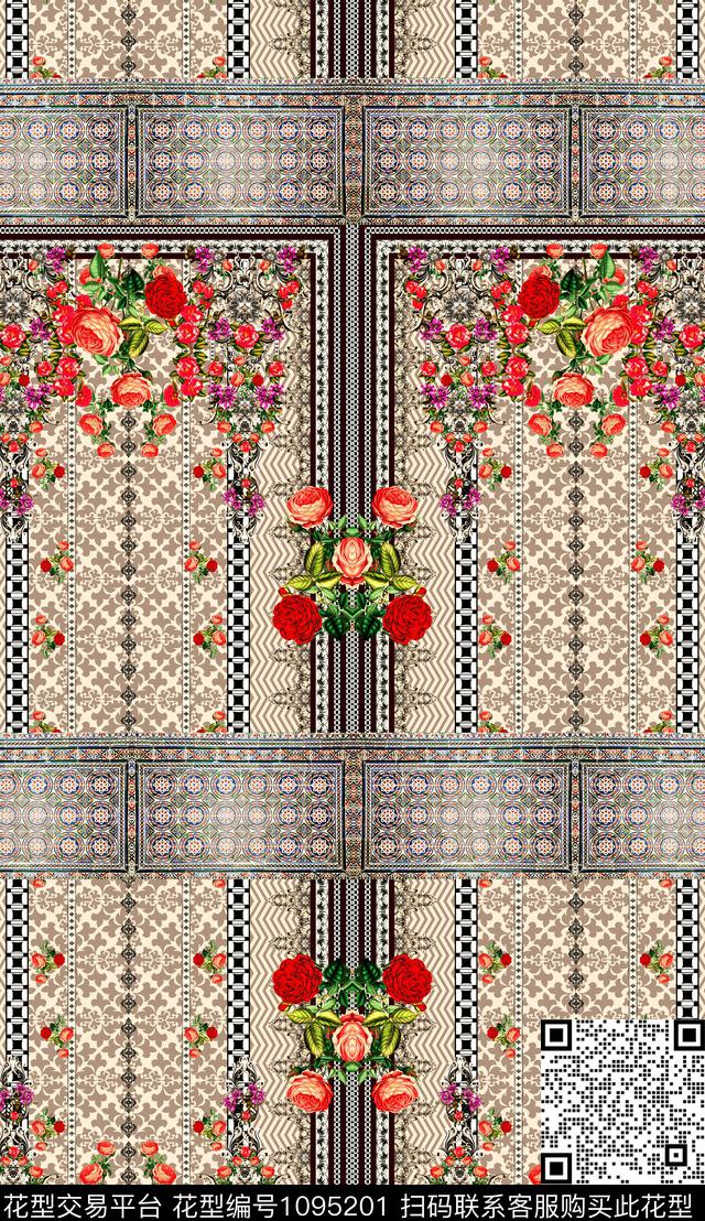 数码华亿平台定位花波西米亚数码印花华亿平台下载（图片编号: 1095201） - 瓦栏（Walan）