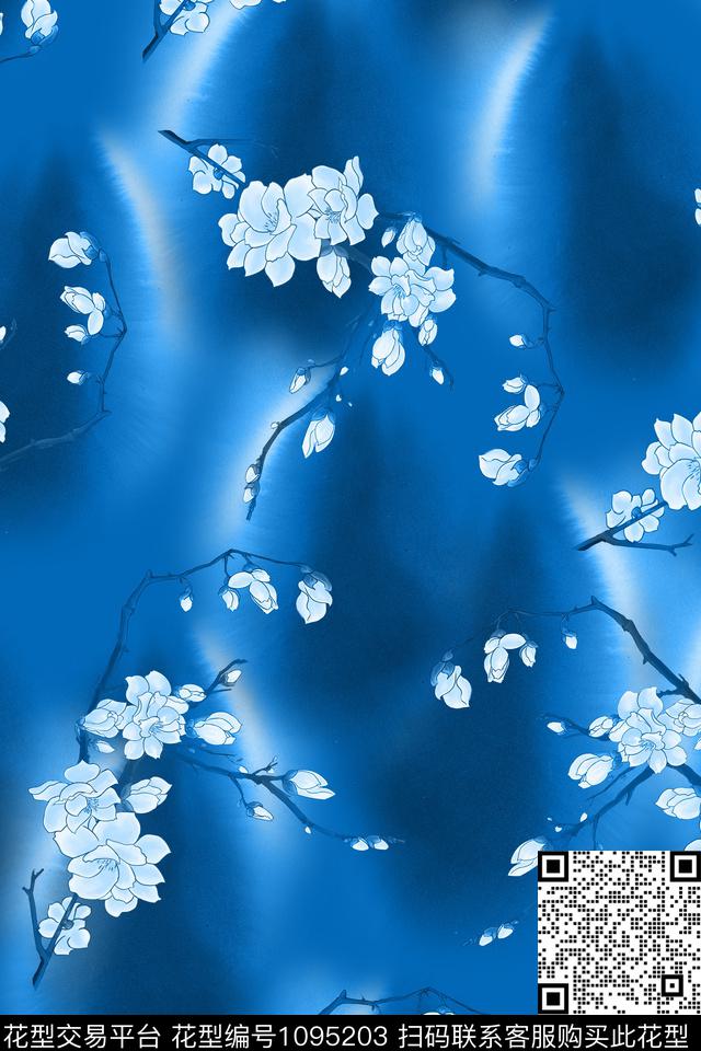 数码华亿平台植物花卉数码印花华亿平台下载（图片编号: 1095203） - 瓦栏（Walan）