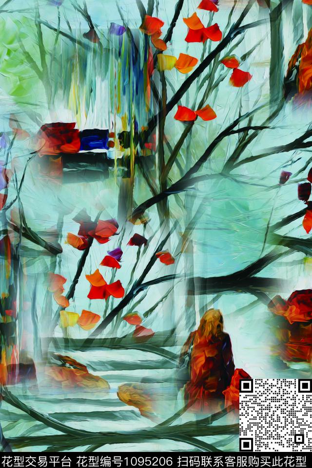 数码华亿平台民族风花卉数码印花华亿平台下载（图片编号: 1095206） - 瓦栏（Walan）