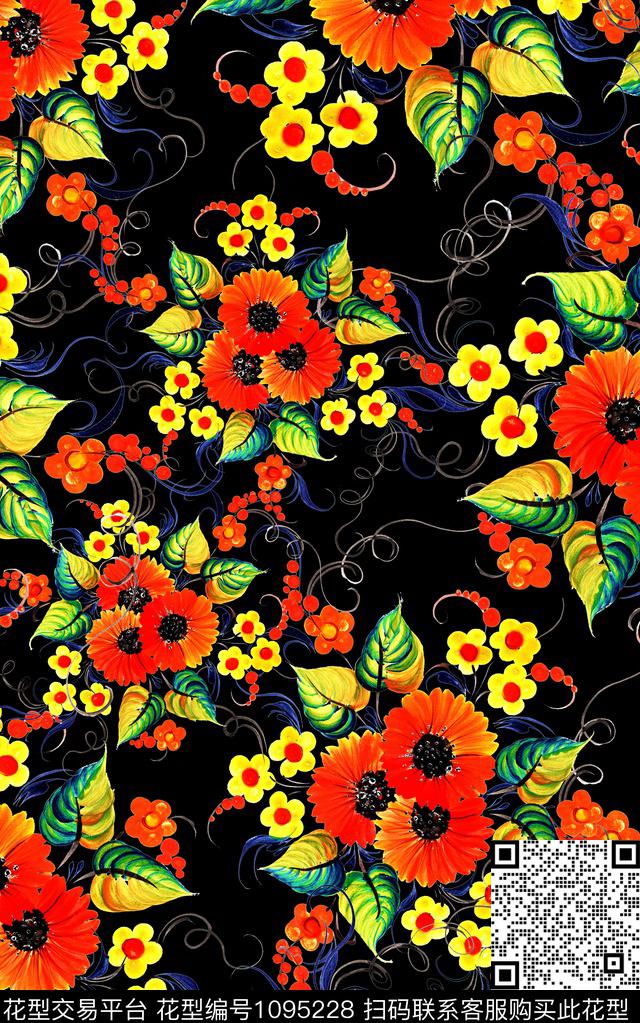 小碎花数码华亿平台花卉数码印花华亿平台下载（图片编号: 1095228） - 瓦栏（Walan）