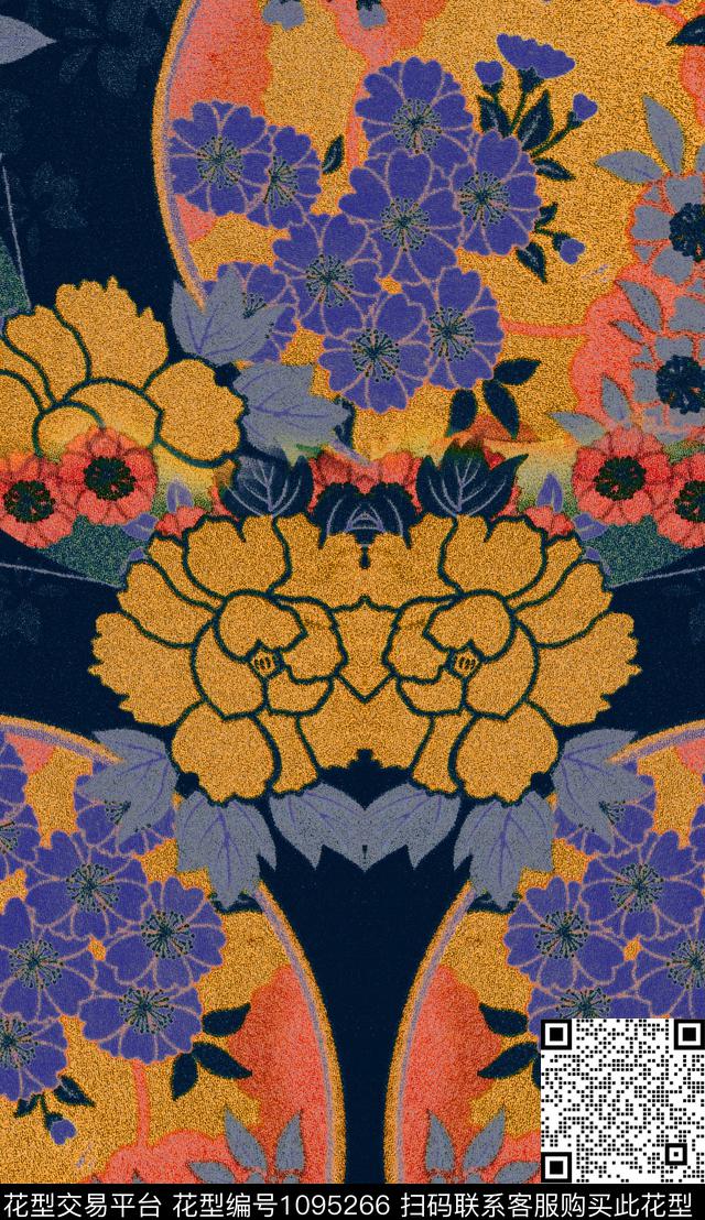 数码华亿平台定位花植物数码印花华亿平台下载（图片编号: 1095266） - 瓦栏（Walan）