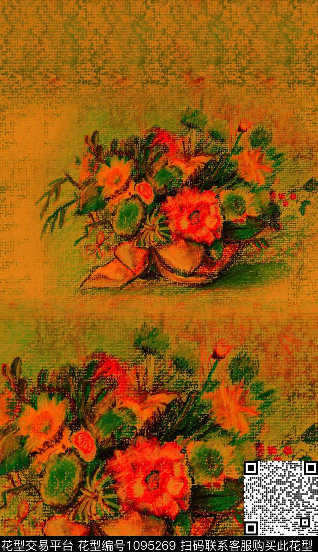 数码华亿平台定位花植物数码印花华亿平台下载（图片编号: 1095269） - 瓦栏（Walan）