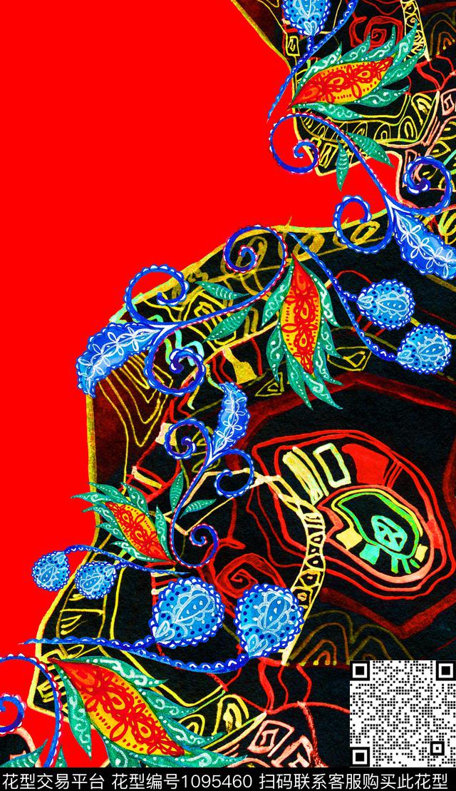 数码华亿平台连衣裙花卉数码印花华亿平台下载（图片编号: 1095460） - 瓦栏（Walan）