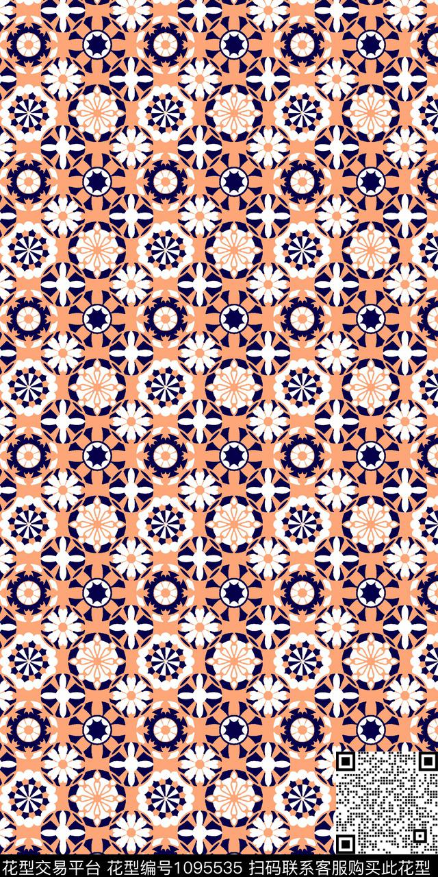几何花纹规律传统印花华亿平台下载（图片编号: 1095535） - 瓦栏（Walan）
