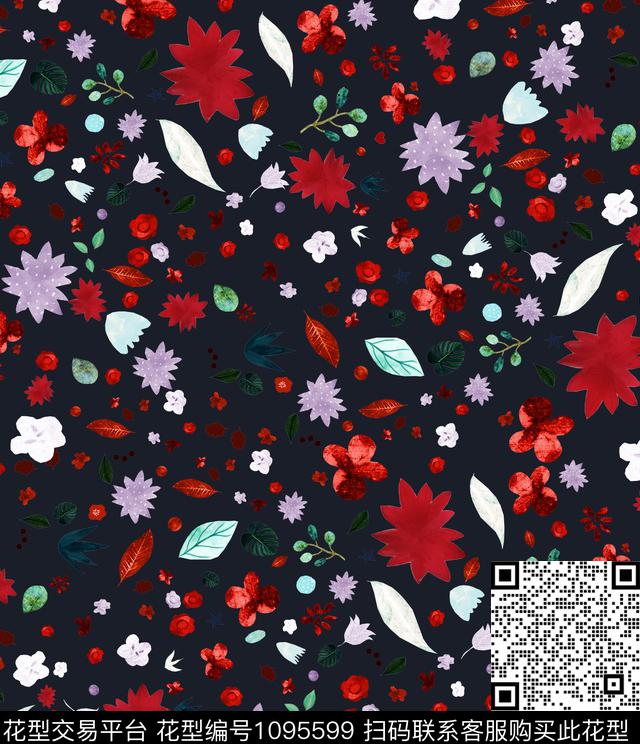 小碎花粉红新品数码印花华亿平台下载（图片编号: 1095599） - 瓦栏（Walan）