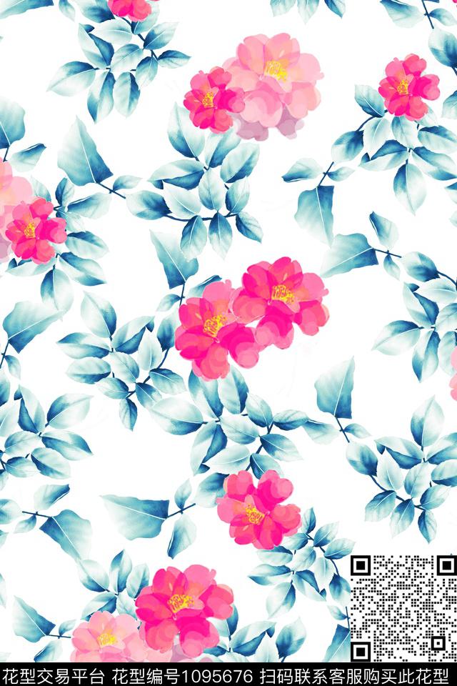 数码华亿平台春夏华亿平台花卉数码印花华亿平台下载（图片编号: 1095676） - 瓦栏（Walan）