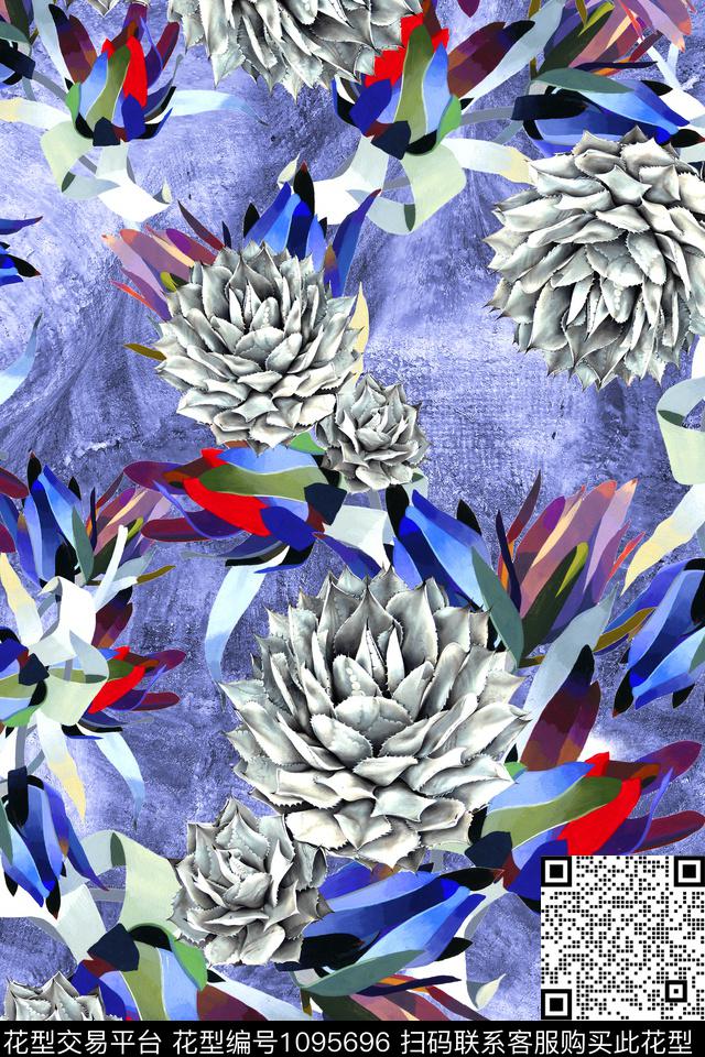 泳装休闲风多肉花数码印花华亿平台下载（图片编号: 1095696） - 瓦栏（Walan）