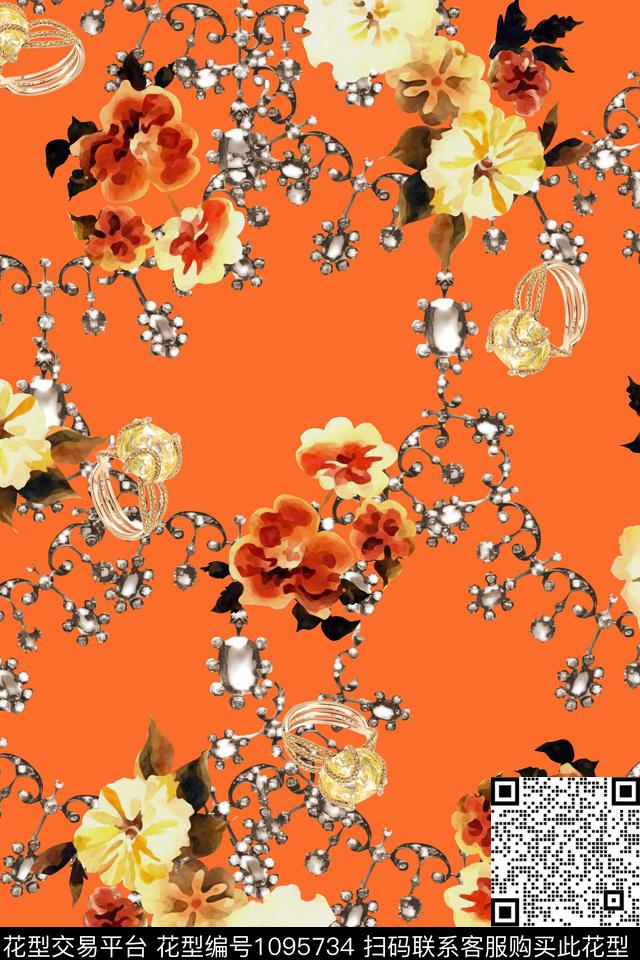 数码华亿平台花卉珠宝宝石数码印花华亿平台下载（图片编号: 1095734） - 瓦栏（Walan）