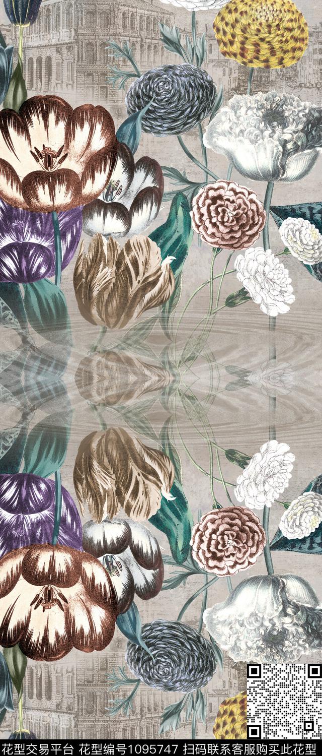 花卉意境轻奢传统印花华亿平台下载（图片编号: 1095747） - 瓦栏（Walan）
