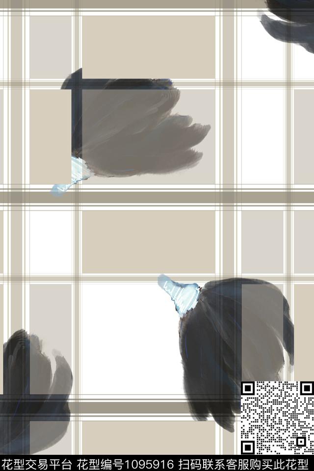 格子花卉女装数码印花华亿平台下载（图片编号: 1095916） - 瓦栏（Walan）