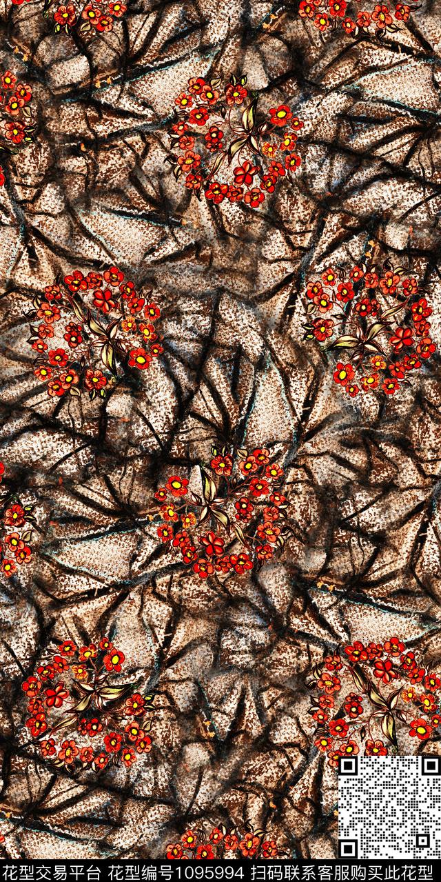 数码华亿平台民族风抽象数码印花华亿平台下载（图片编号: 1095994） - 瓦栏（Walan）