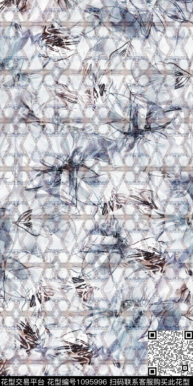 数码华亿平台抽象几何数码印花华亿平台下载（图片编号: 1095996） - 瓦栏（Walan）