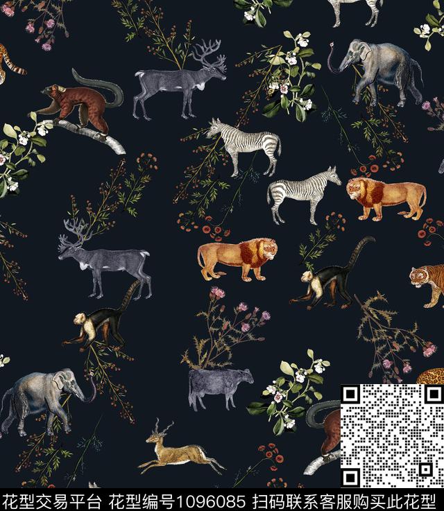 小碎花动物花卉新品数码印花华亿平台下载（图片编号: 1096085） - 瓦栏（Walan）