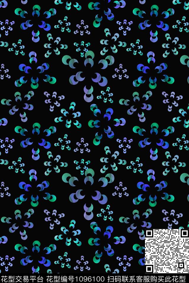 民族花卉碎碎花青蓝雅韵系列传统印花华亿平台下载（图片编号: 1096100） - 瓦栏（Walan）