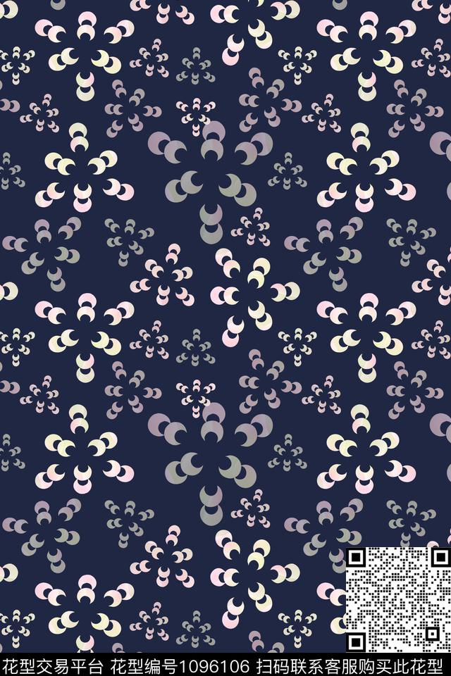 民族花卉碎碎花青蓝雅韵系列传统印花华亿平台下载（图片编号: 1096106） - 瓦栏（Walan）