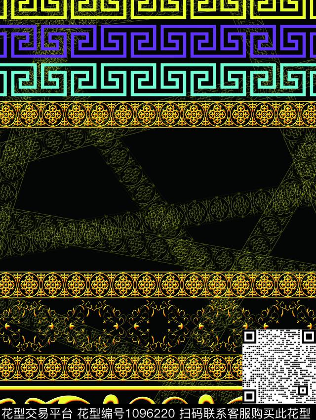 男装大牌风回纹数码印花华亿平台下载（图片编号: 1096220） - 瓦栏（Walan）