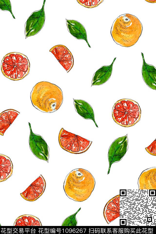 水果女装橘子数码印花华亿平台下载（图片编号: 1096267） - 瓦栏（Walan）