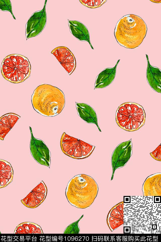 水果女装橘子数码印花华亿平台下载（图片编号: 1096270） - 瓦栏（Walan）