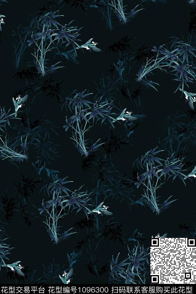 鸟男装竹子数码印花华亿平台下载（图片编号: 1096300） - 瓦栏（Walan）