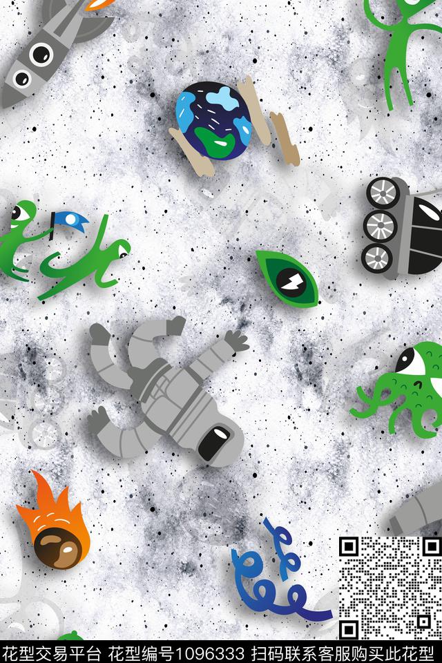 卡通外星人女装数码印花华亿平台下载（图片编号: 1096333） - 瓦栏（Walan）