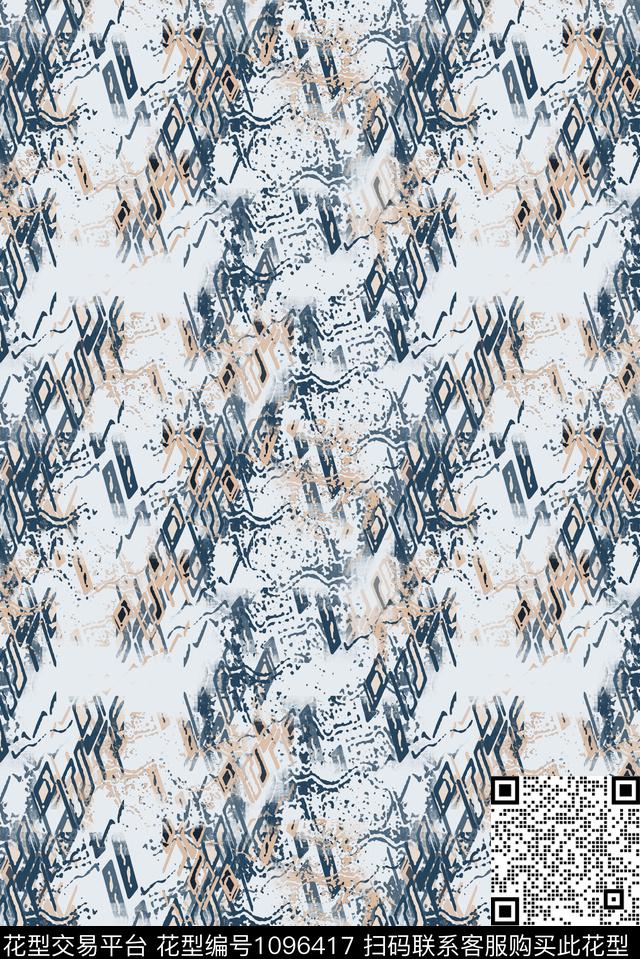 肌理图案抽象扎染风格数码印花华亿平台下载（图片编号: 1096417） - 瓦栏（Walan）