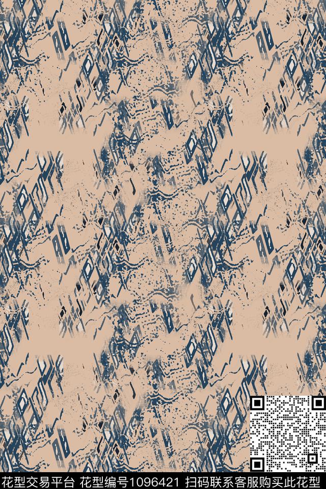 肌理图案抽象扎染风格数码印花华亿平台下载（图片编号: 1096421） - 瓦栏（Walan）