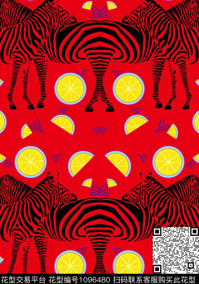 柠檬潮牌斑马数码印花华亿平台下载（图片编号: 1096480） - 瓦栏（Walan）