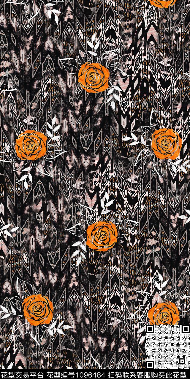 数码华亿平台民族风花卉数码印花华亿平台下载（图片编号: 1096484） - 瓦栏（Walan）