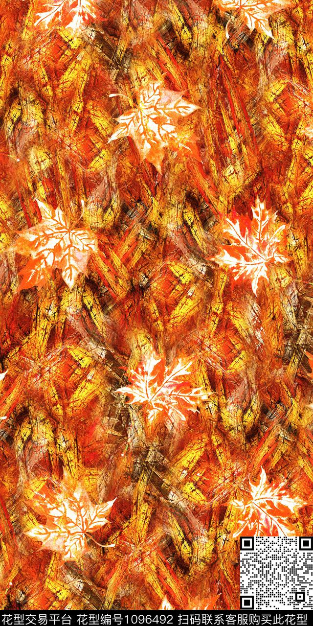 数码华亿平台抽象花卉数码印花华亿平台下载（图片编号: 1096492） - 瓦栏（Walan）