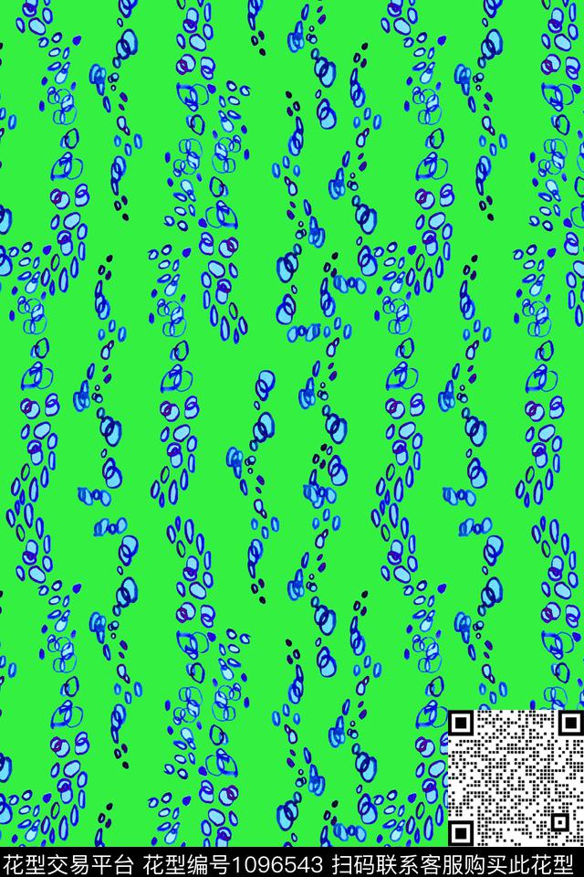 几何抽象花卉圆形数码印花华亿平台下载（图片编号: 1096543） - 瓦栏（Walan）
