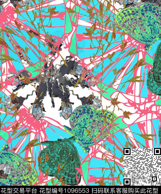 小碎花创意抽象数码印花华亿平台下载（图片编号: 1096553） - 瓦栏（Walan）