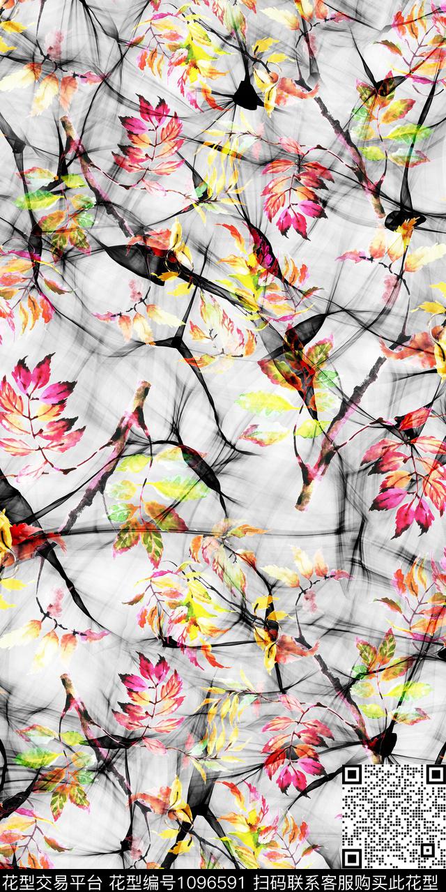 数码华亿平台花卉大牌风数码印花华亿平台下载（图片编号: 1096591） - 瓦栏（Walan）