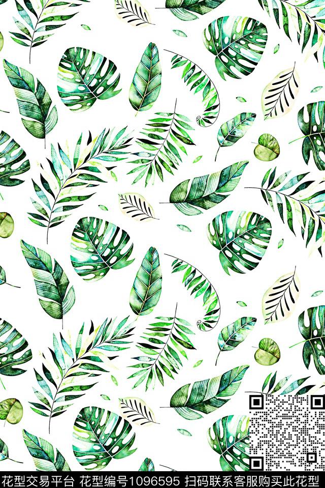 女装绿植树叶热带华亿平台数码印花华亿平台下载（图片编号: 1096595） - 瓦栏（Walan）