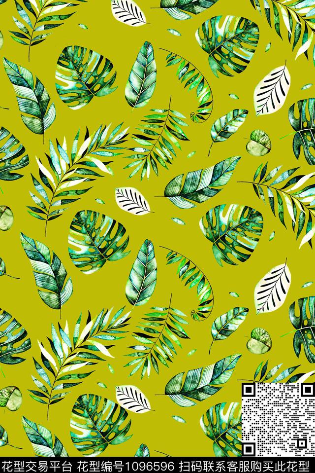 女装绿植树叶热带华亿平台数码印花华亿平台下载（图片编号: 1096596） - 瓦栏（Walan）