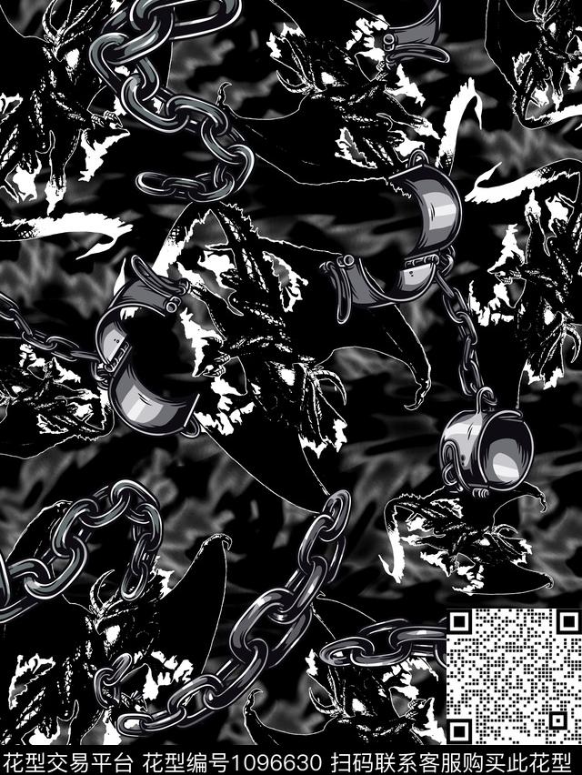 底纹铁链潮风数码印花华亿平台下载（图片编号: 1096630） - 瓦栏（Walan）